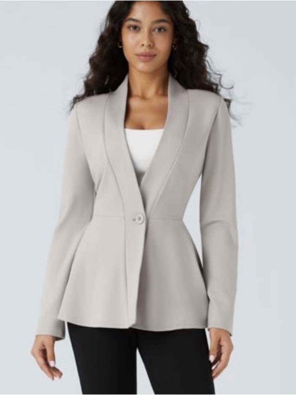 Halara V Neck Single Front Work Peplum Jacket Size M